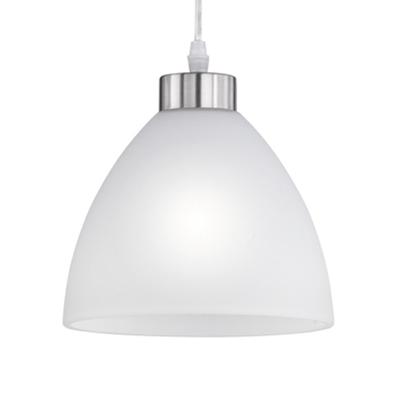 Trio Landelijke HanglampDallas 29cm wit met nikkel - R32171007