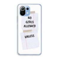 No Girls Allowed Unless: Xiaomi Mi 11 Lite Transparant Hoesje