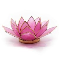 Lotus Sfeerlicht Roze-Lichtroze Goudrand - thumbnail