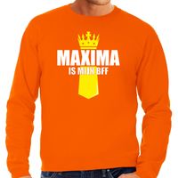 Oranje Maxima is mijn BFF sweater met kroontje - Koningsdag truien voor heren 2XL  -