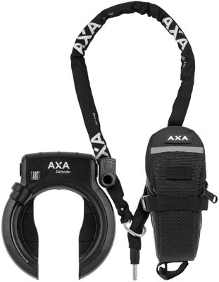 AXA ringslot defender met insteekketting rlc140 en zadeltas zwart