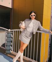 Josh V Fabienne Bomber Jacket With Lurex Jv-2412-0302 Jackets 519 Grey Silver Josh V Fabienne Bomber Jacket With Lurex Jv-2412-0302 Jackets 519 Grey Silver