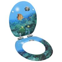 Toiletbril met soft-close deksel diepzee MDF - thumbnail