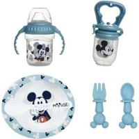 THERMOBABY MICKEY Maaltijdpakket 1e leeftijd - 1 knabbelschaar + 1 kom + 1 beker met handvat + 2 lepels