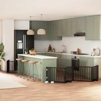 Hondenhek inklapbaar 6 panelen 480 cm populierenhout zwart