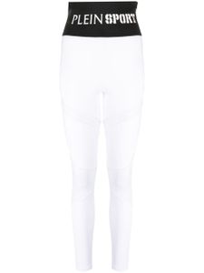 Plein Sport legging à taille à logo - Blanc