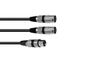 Omnitronic 30225203 audio kabel 0,5 m XLR (3-pin) 2 x XLR (3-pin) Zwart