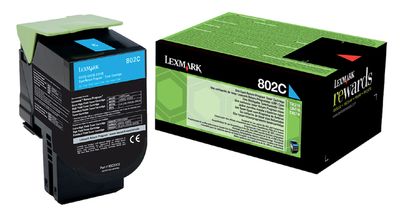 Tonercartridge Lexmark 80C20C0 prebate blauw Tonercartridge Lexmark 80C20C0 prebate blauw