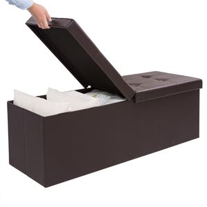 Opvouwbare Zitbank met opbergruimte en deksel - 80cm - Bruin