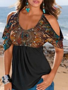 Tribal Loosen Vacation Short Sleeve Top