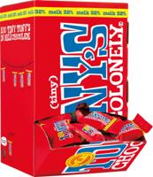 Tony&apos;s Chocolonely mini chocoladereep, 900g, doos van 100 stuks apart verpakt, melk