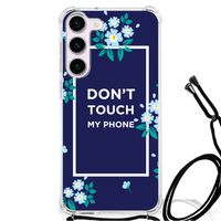 Samsung Galaxy S23 Anti Shock Case Flowers Blue DTMP - thumbnail