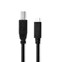 Nedis CCGB60650BK20 USB-kabel 2 m USB 2.0 USB C USB B Zwart - thumbnail