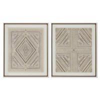 Canvas Home ESPRIT Wit Natuurlijk Boho 50 x 3,8 x 60 cm (2 Stuks)