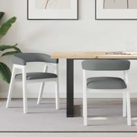 Eettafelstoelen 2 pcs Wit 54 x 57 x 73 cm Massief rubberhout