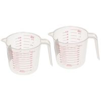 Kunststof maatbeker 1 liter - 2x - 1000 ml - Keuken benodigdheden - Maatbeker