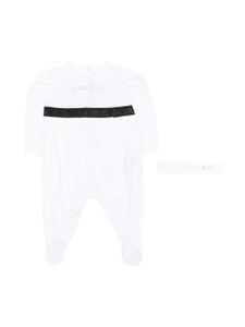 Balmain Kids pyjama à logo contrastant - Blanc