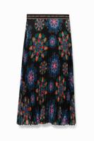 Geplisseerde midi-rok met mandala's - BLACK - 36 Geplisseerde midi-rok met mandala's - BLACK - 36
