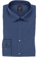OLYMP No. Six Super Slim Overhemd rook blauw, Effen - thumbnail