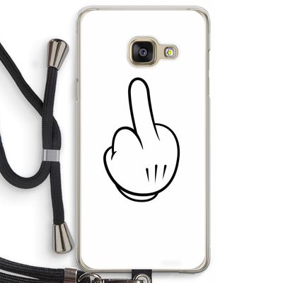 Middle finger white: Samsung Galaxy A3 (2016) Transparant Hoesje met koord
