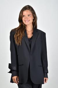 RÓHE oversized blazer met streep blauw