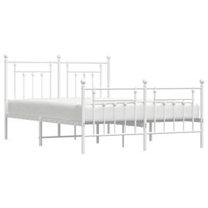 vidaXL Bedframe met hoofd- en voeteneinde metaal wit 140x190 cm