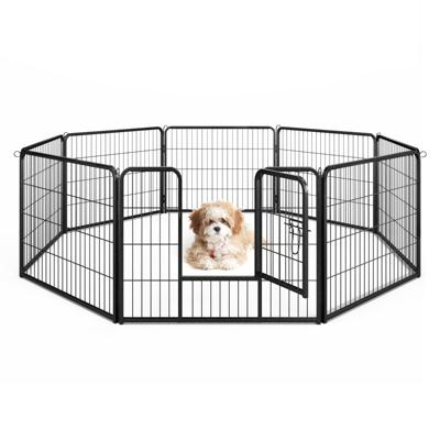 Indoor Outdoor Hondenhok 8 Panelen 60/80 cm Hoog voor Puppy/Klein Dier/Konijn/Kat Draagbaar Opvouwbaar Hok met Deur Metalen Hek