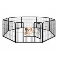 Indoor Outdoor Hondenhok 8 Panelen 60/80 cm Hoog voor Puppy/Klein Dier/Konijn/Kat Draagbaar Opvouwbaar Hok met Deur Metalen Hek