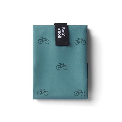Roll'eat Boc'n'Roll Herbruikbare Lunch Wrap Groen Fietsprint