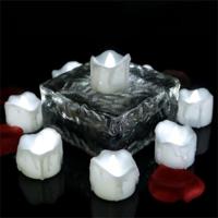 12 STKS/doos LED kaars elektronische thee Wax simulatie tranen elektronische kaarslicht bruiloft decoratie kaarslicht (koud wit)