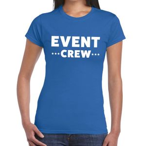 Event crew / personeel tekst t-shirt blauw dames