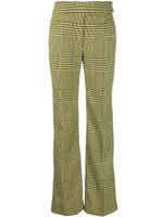 Alexandre Vauthier pantalon évasé à motif pied-de-poule - Vert - thumbnail