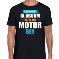 Droom dat ik motor ben - fun tekst pyjama shirt - zwart - voor heren - Grappig slaapshirt