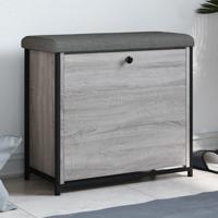 Schoenenbankje met klaplade 62x32x56 cm grijs sonoma eikenkleur