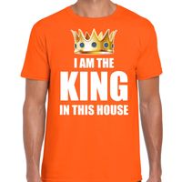 Koningsdag t-shirt Im the king in this house oranje voor heren