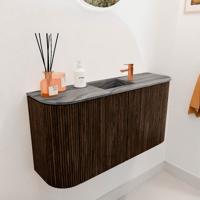 Toiletmeubel Mondiaz Joya Dlux | 83.2 cm | Meubelkleur Walnut | Faye wastafel Sombra Wasbak Midden | 1 kraangat