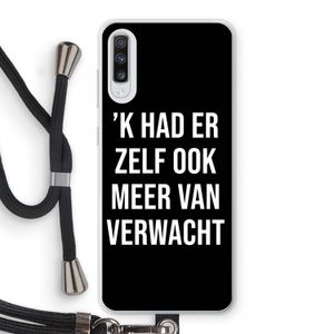 Meer verwacht - Zwart: Samsung Galaxy A70 Transparant Hoesje met koord