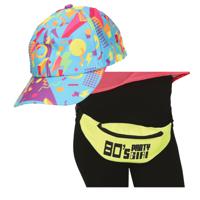 Foute 80s/90s party verkleed set - dames - retro pet en heuptasje - jaren 80/90 verkleed accessoires