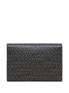 Dolce & Gabbana sac porté épaule en cuir à logo imprimé - Noir