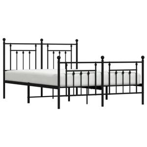 vidaXL Bedframe met hoofd- en voeteneinde metaal zwart 140x200 cm