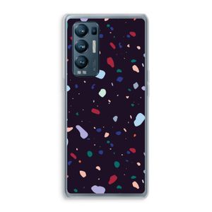 Dark Rounded Terrazzo: Oppo Find X3 Neo Transparant Hoesje