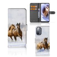 Motorola Moto G31 | G41 | Telefoonhoesje | Met pasjeshouder | Paarden