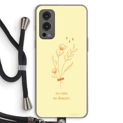 No rain no flowers: OnePlus Nord 2 5G Transparant Hoesje met koord