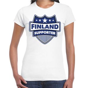 Finland schild supporter t-shirt wit voor dames