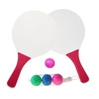 Houten beachball set roze met extra balletjes