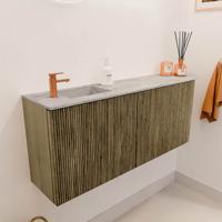 Toiletmeubel Mondiaz Joya Dlux | 101.6 cm | Meubelkleur Dusk | Faye wastafel Glace Wasbak Links | 1 kraangat