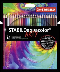 STABILO aquacolor, premium aquarel kleurpotlood, ARTY etui met 24 kleuren