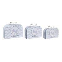 Set decoratieve dozen DKD Home Decor 28 x 9,5 x 20 cm Blauw Metaal Multicolour Karton