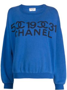 CHANEL Pre-Owned sweat à logo imprimé (années 1990-2000) - Bleu