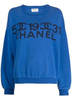 CHANEL Pre-Owned sweat à logo imprimé (années 1990-2000) - Bleu